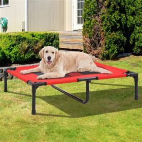 Pet Bed, Elevated, Easy to clean, Durable steel frame; Red (Option: Red)