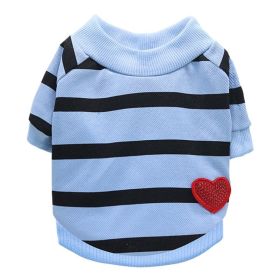 Jarre Aero Bull Pug Puppy Clothes Teddy Milk Cat Pet Spring And Summer Thin Small Dog Puppy (Option: Blue-M)