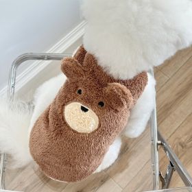 Winter Clothes Fleece-lined Warm Dog Cute Clothes (Option: Brown-M)